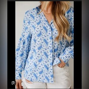 Blue Paisley Women's Top